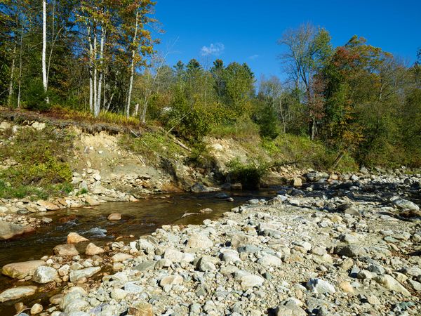 View of rocky Otter Creek between Weybridge and Middlebury, Vermont