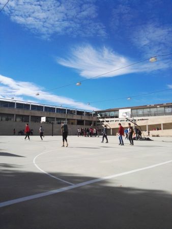 Group of people playing basketball outdoor