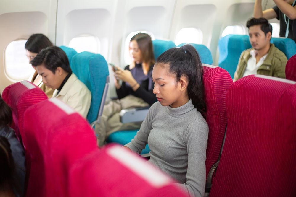 People traveling on airplane
