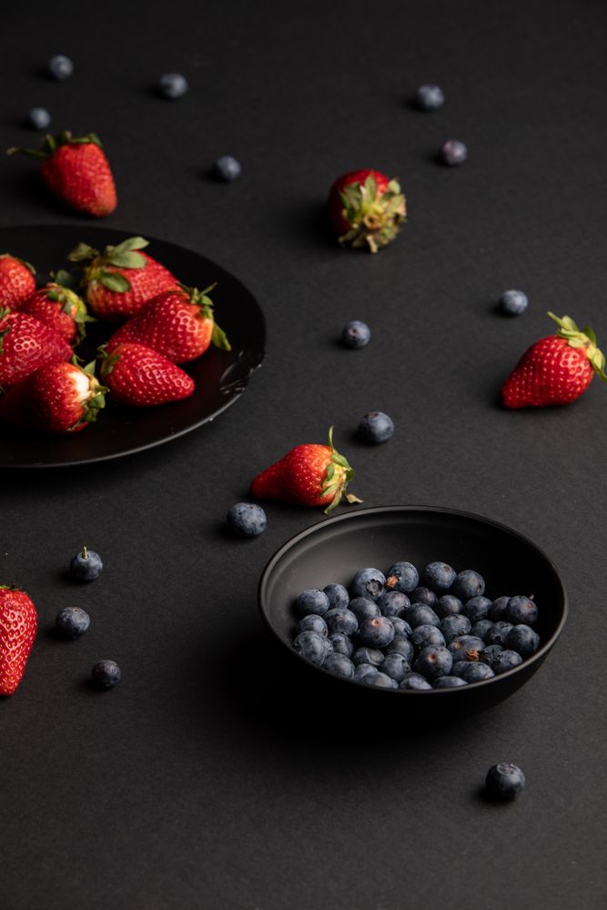 Blueberries and strawberries