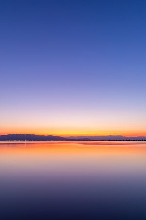 Sunset with reflections in the water