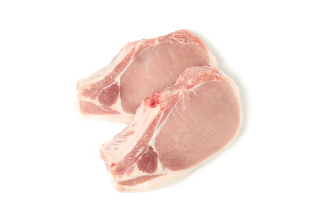 Raw meat for steak isolated on blank background