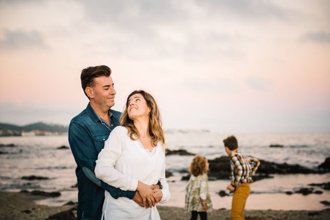 Happy family at beach