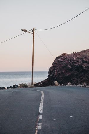 Empty road near sea