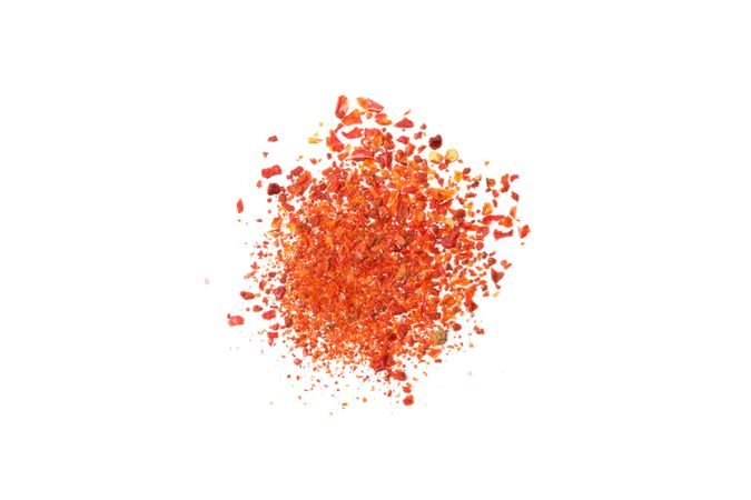 Pepper powder spice isolated on blank background