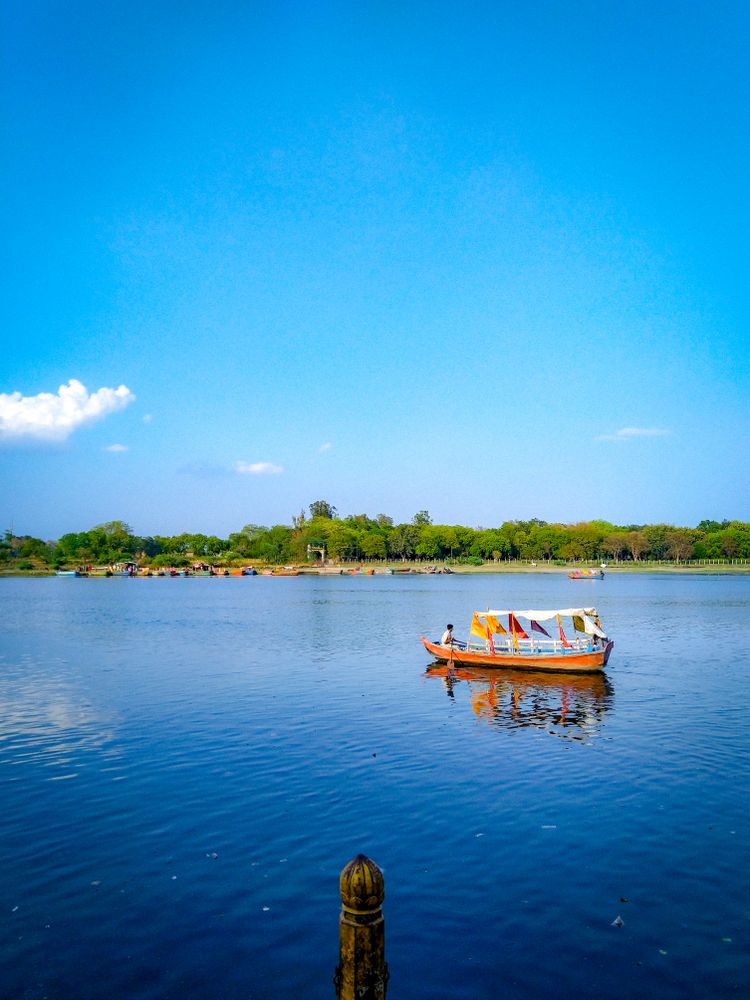 Boat floating on water