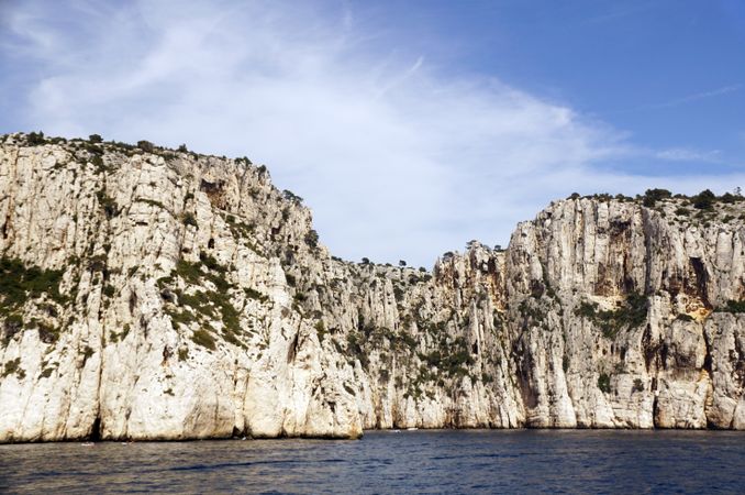 Beautiful limestone rocks on seashore
