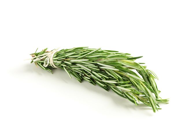Fresh green rosemary isolated on neutral background