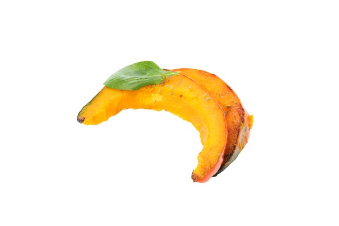 Baked pumpkin isolated on plain background