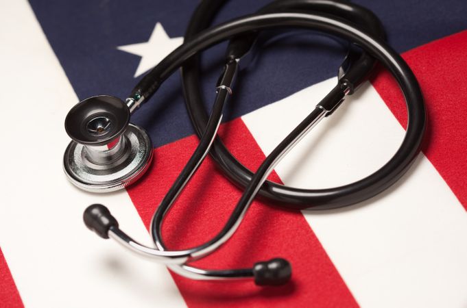Stethoscope on American Flag