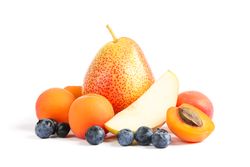 Group of sweet fruits isolated on blank background