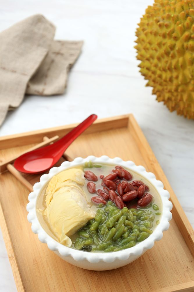 Musang King Durian Cendol, Popular Iced Sweet Coconut Milk Dessert of Durian