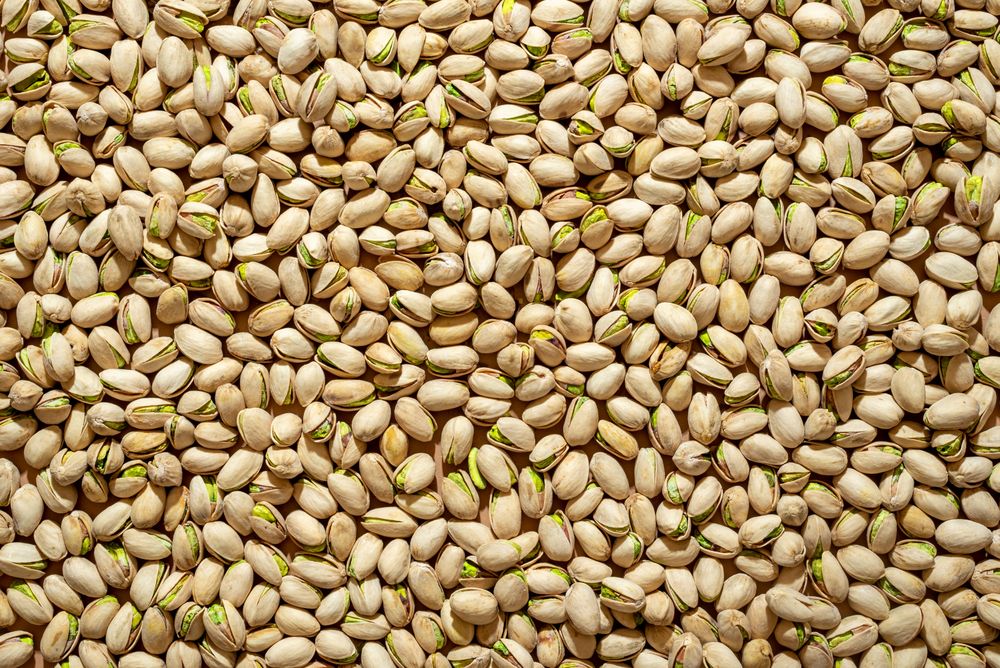 Pistachio full frame background, above view