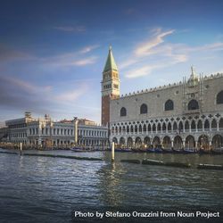 Venice landmark at dawn, Piazza San Marco with Campanile and Doge Palace, Italy 0v3XXB