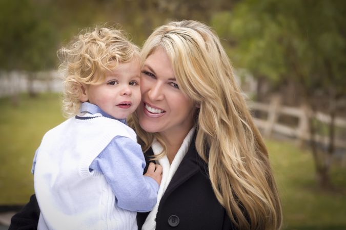 Mother and Son Portrait Outside