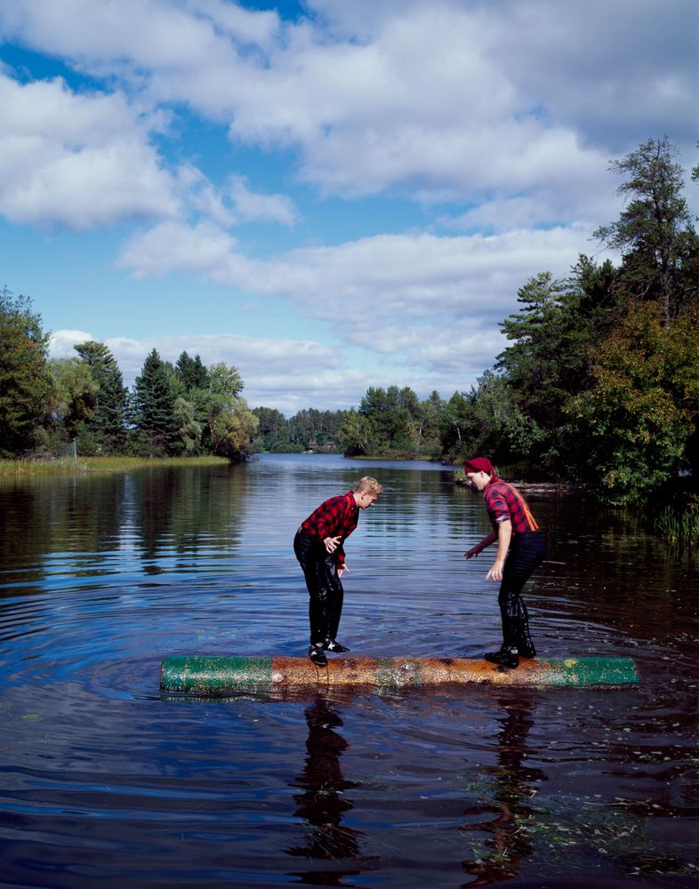 Contestants at a Scheer's Lumberjack Show on the Namekagon River, Wisconsin
