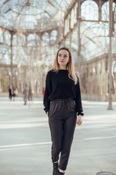 elegant woman walking in Crystal Palace