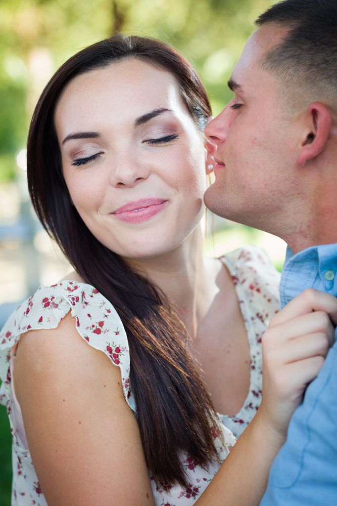 Loving Couple Portrait in the Park.