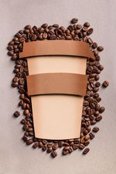 Silhouette of a disposable coffee cup made with cardboard