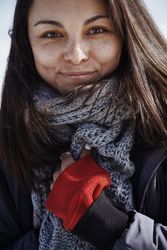 Smiling woman looking at camera