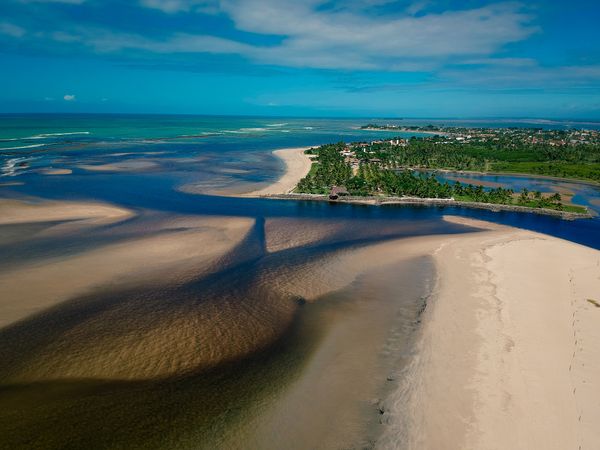 Island at low tide on the Brazilian coast