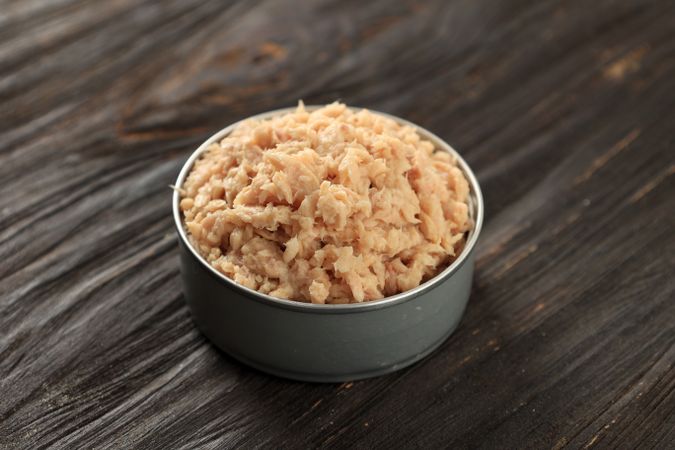 Canned Tuna on Tin, Ready to Eat.