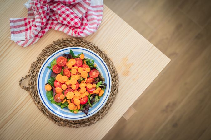 Multicolored salad with cherry tomatoes