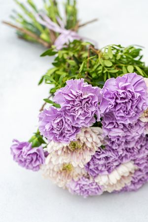 Pale purple flowers in bouquet