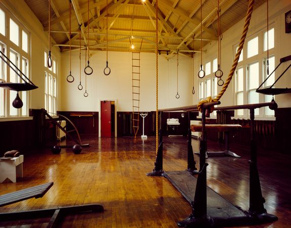 Vintage gymnasium interior in Arkansas