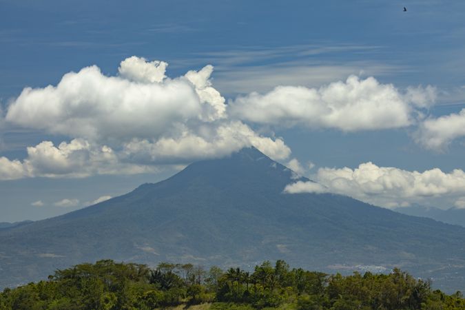 View of Klabat volcano, the highest volcano in Sulawesi, Indonesia