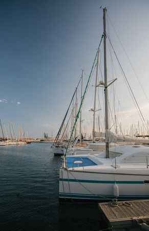boat on water in port in sunny day