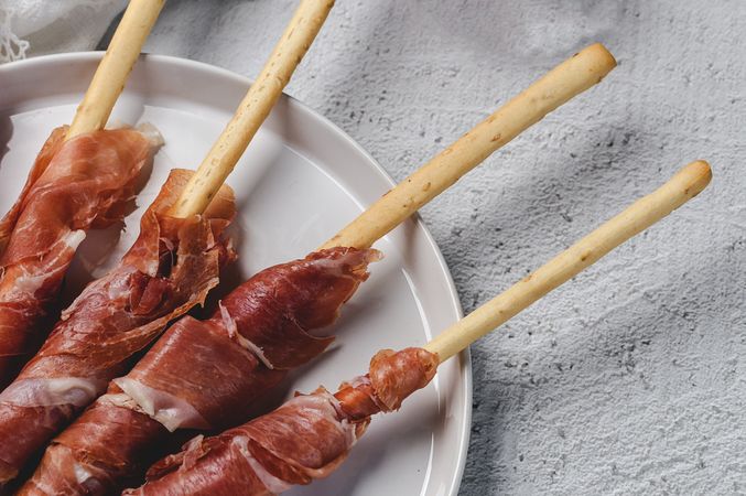 Gressinis with spanish serrano ham