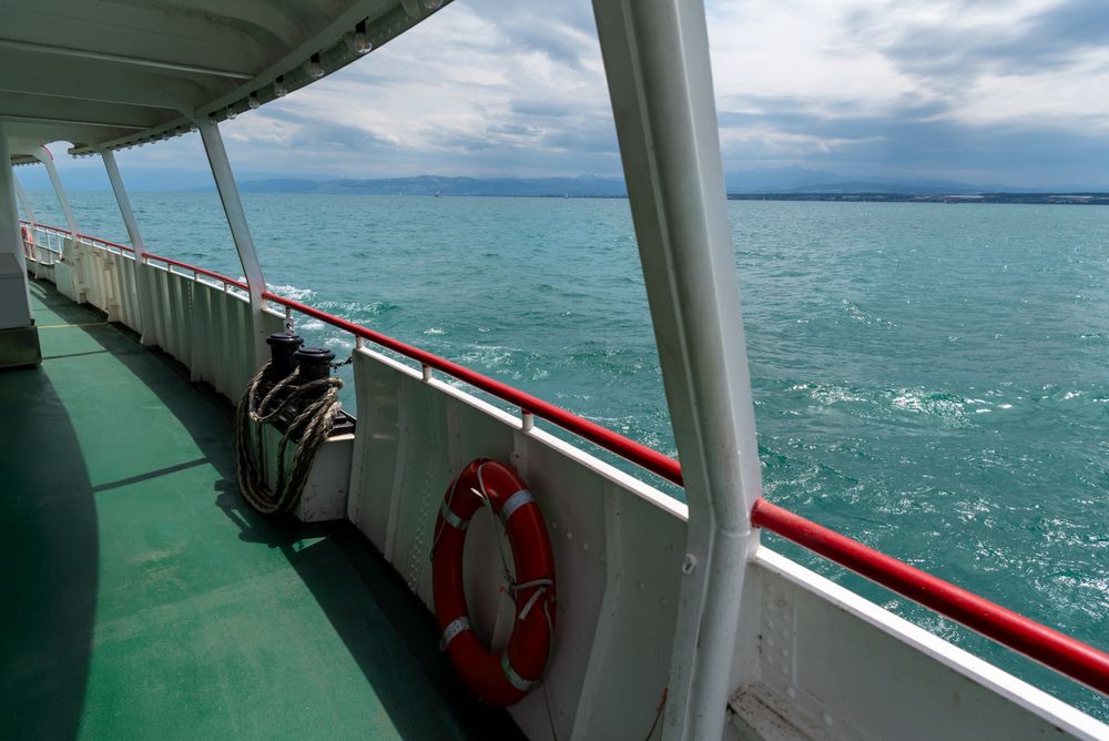 Boat trip on Lake Constance in Germany, on a sunny day in summer