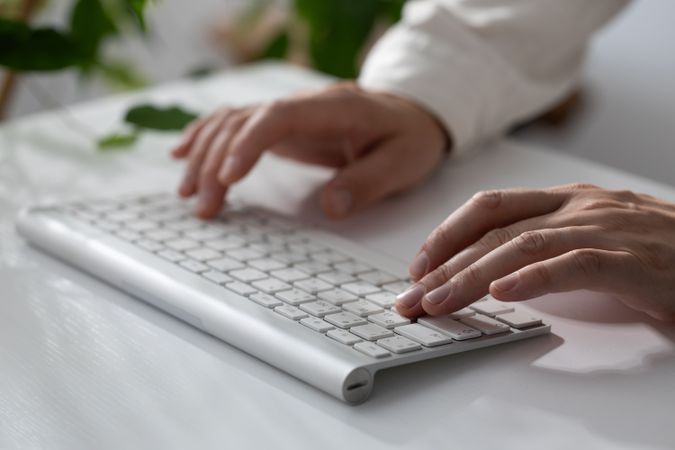 Businessman Working at Bright Desk