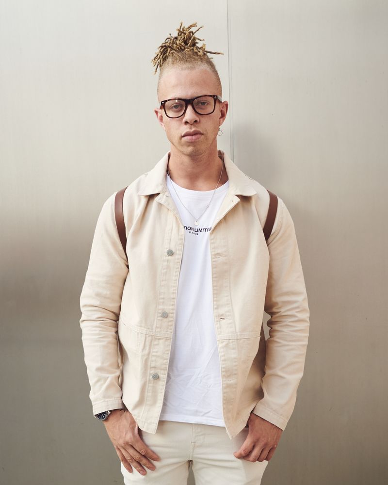 London, England, United Kingdom - September 15th, 2019: Portrait of man dressed in cream
