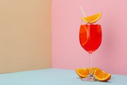 Italian Spritz, delicious summer cocktail, space for text