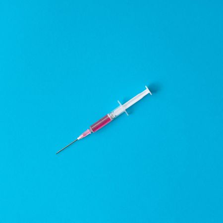 Syringe with blood in vial