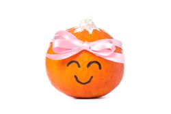 Pumpkin with smile and bow