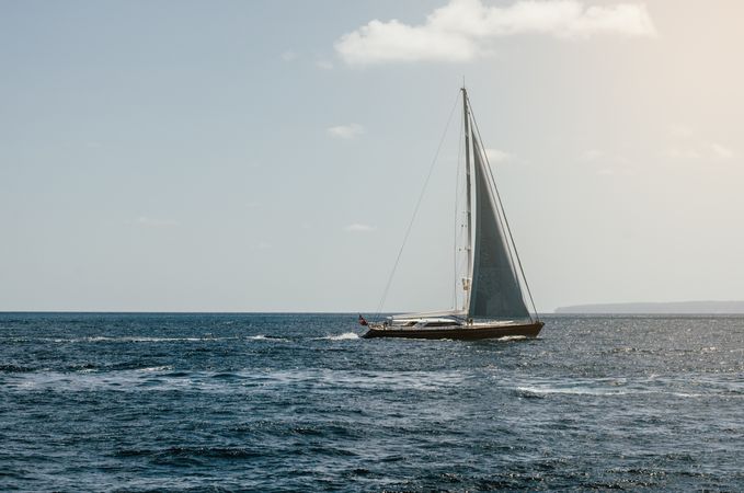 Sailboat in the meddle of the sea