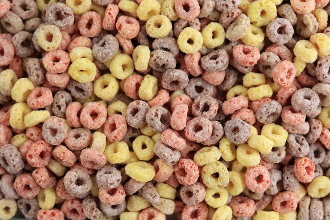 Close Up Ring Cereal Crispy Sweet Fruit Loops