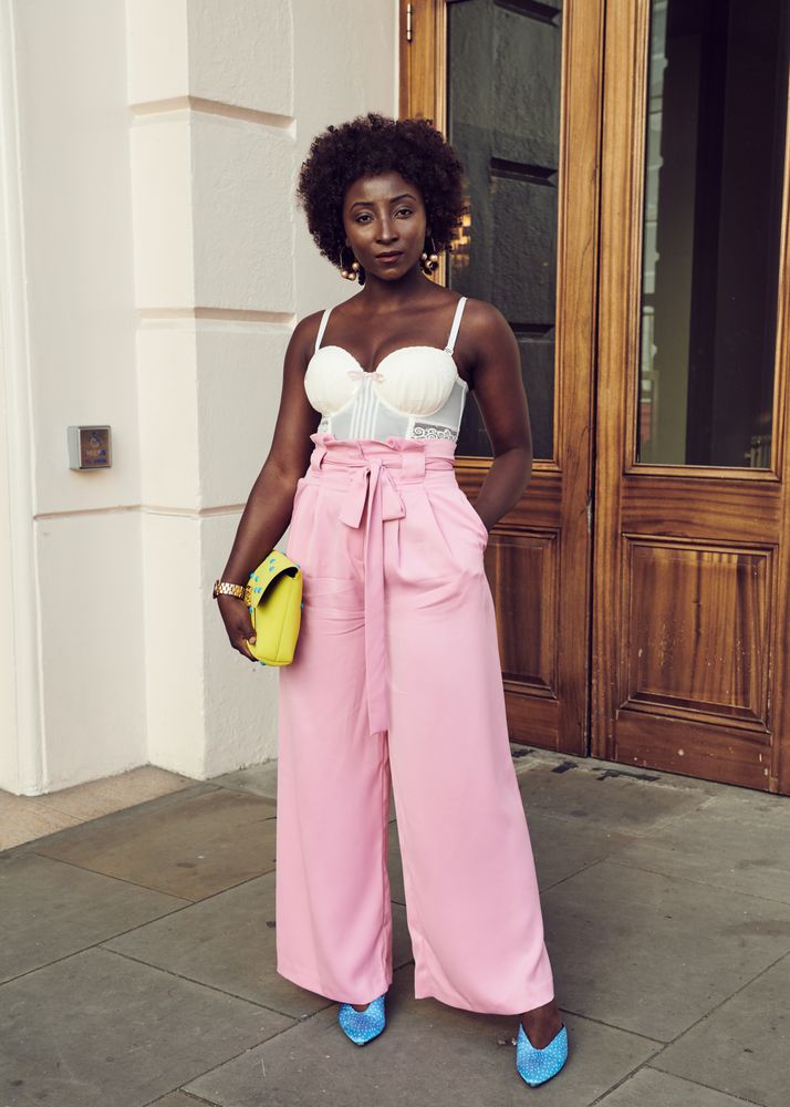 London, England, United Kingdom - September 15th, 2019: Full length portrait of fashionable woman