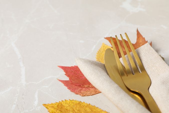 Fall season, autumn time, table setting for fall season