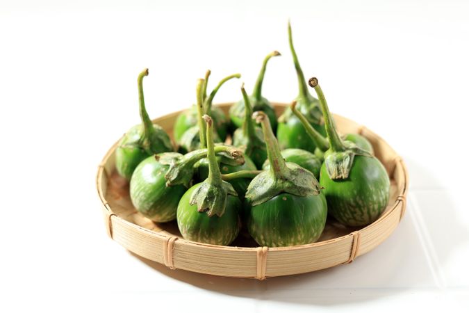 Organic Green Round Eggplant or Terong Lalap Ijo