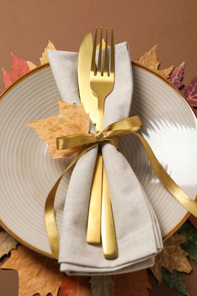 Fall season, autumn time, table setting for fall season