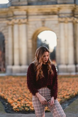 female standing in park