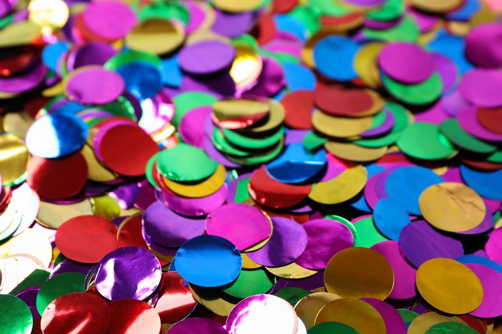 Multicolored glitter texture on whole background, space for text