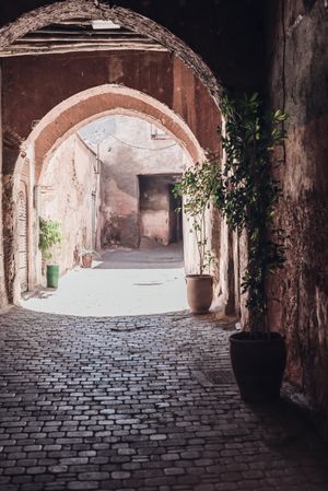 Paved archway in ancient city