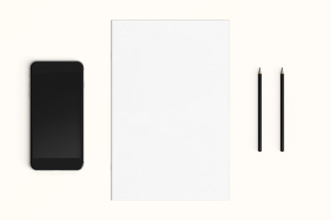 Modern workspace with  copy space on color background