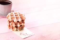 Fresh waffles and enjoy message