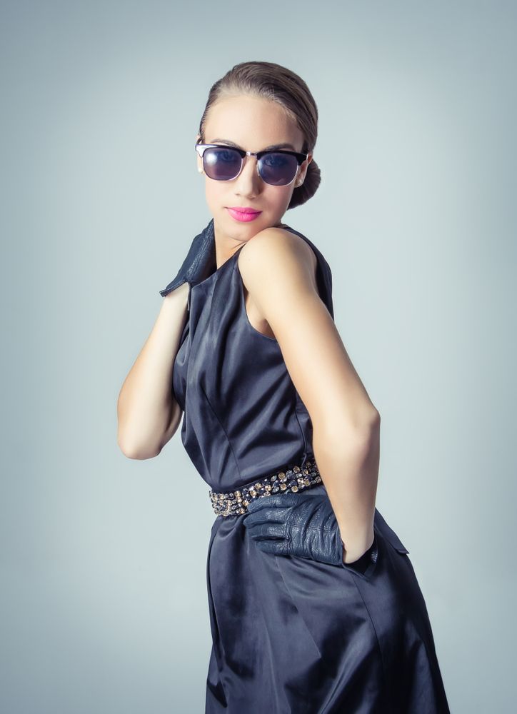 Vintage model in chic dress